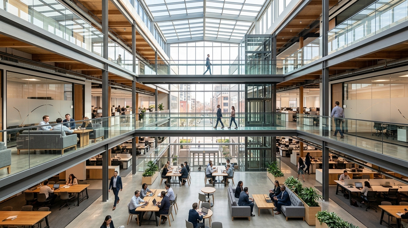 Commercial business building housing diverse professional industries
