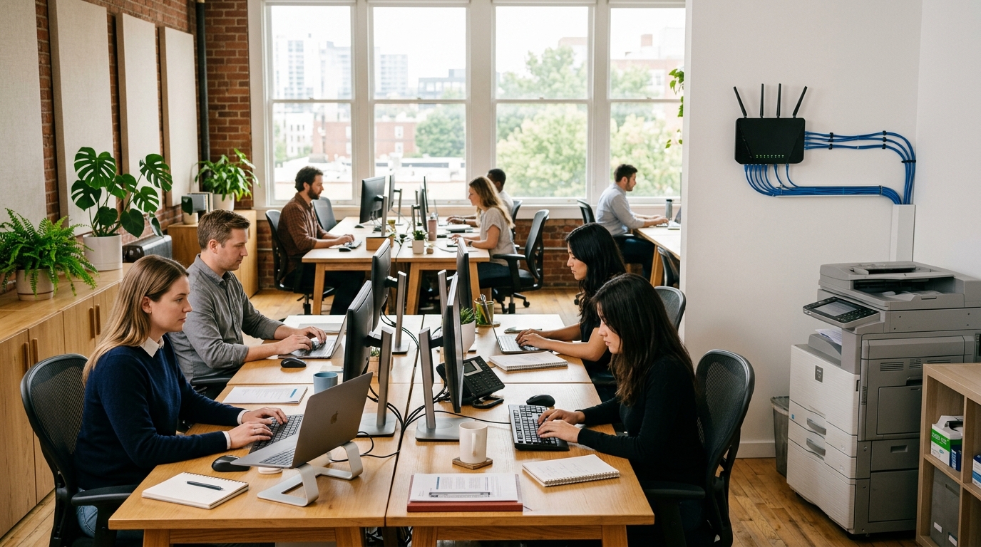Office network infrastructure supporting printers